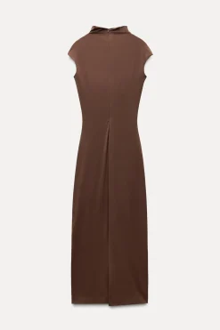 Discount VESTIDO MIDI DRAPEADO Mujer Vestidos