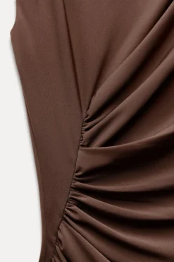 Discount VESTIDO MIDI DRAPEADO Mujer Vestidos