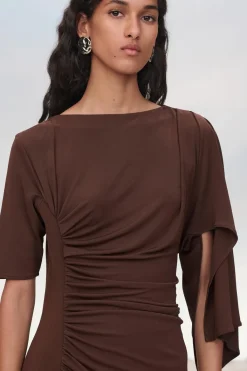 New VESTIDO MIDI DRAPEADO LIMITED EDITION Mujer Vestidos