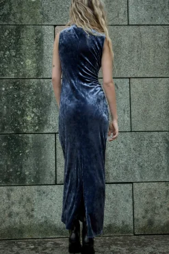 Discount VESTIDO MIDI DRAPEADO TERCIOPELO Mujer Vestidos