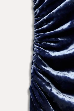 Discount VESTIDO MIDI DRAPEADO TERCIOPELO Mujer Vestidos