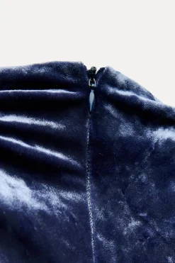 Discount VESTIDO MIDI DRAPEADO TERCIOPELO Mujer Vestidos