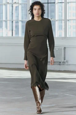 Clearance VESTIDO MIDI DRAPEADO ZW COLLECTION Mujer Vestidos