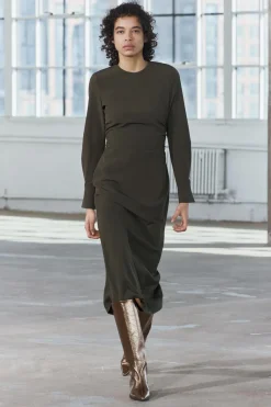 Clearance VESTIDO MIDI DRAPEADO ZW COLLECTION Mujer Vestidos