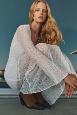 Clearance VESTIDO MIDI ENCAJE Mujer Vestidos