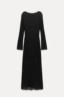 Hot VESTIDO MIDI ENCAJE ESPALDA DESCUBIERTA Mujer Vestidos