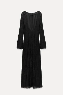 Hot VESTIDO MIDI ENCAJE ESPALDA DESCUBIERTA Mujer Vestidos