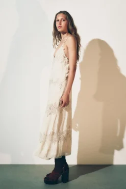 Fashion VESTIDO MIDI ENCAJE ZW COLLECTION Mujer Vestidos