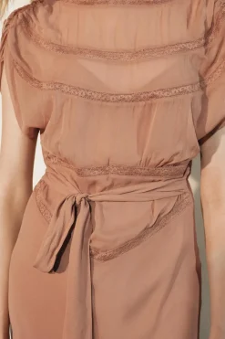 Fashion VESTIDO MIDI ENCAJE ZW COLLECTION Mujer Vestidos