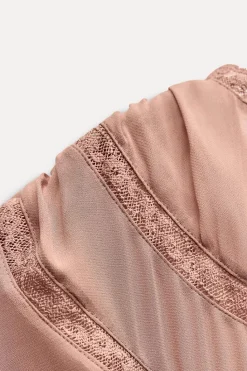 Fashion VESTIDO MIDI ENCAJE ZW COLLECTION Mujer Vestidos