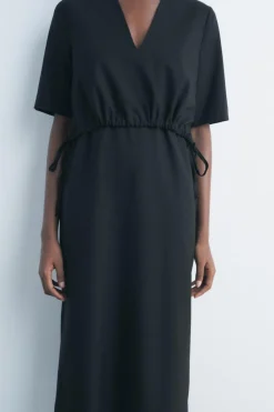 Outlet VESTIDO MIDI ESCOTE PICO ZW COLLECTION Mujer Vestidos