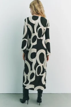 Hot VESTIDO MIDI ESTAMPADO Mujer Vestidos