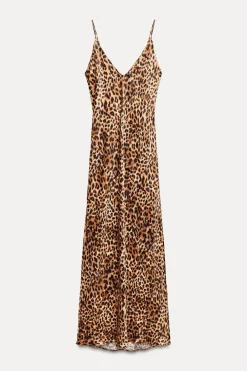 Discount VESTIDO MIDI ESTAMPADO ANIMAL ZW COLLECTION Mujer Vestidos