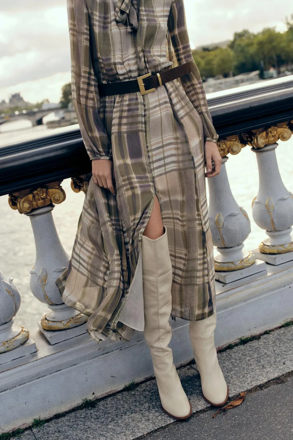 Discount VESTIDO MIDI ESTAMPADO CUADROS Mujer Vestidos