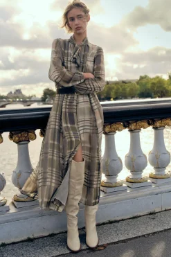 Discount VESTIDO MIDI ESTAMPADO CUADROS Mujer Vestidos