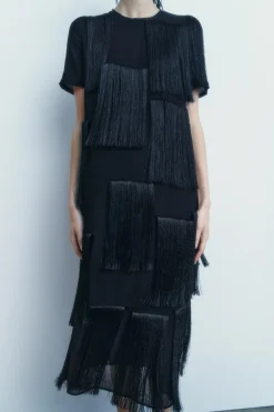 Online VESTIDO MIDI FLECOS ZW COLLECTION Mujer Vestidos