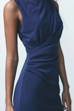 Discount VESTIDO MIDI FRUNCES Mujer Vestidos