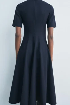 New VESTIDO MIDI GODETS ZW COLLECTION Mujer Vestidos