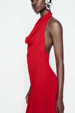 Online VESTIDO MIDI HALTER Mujer Vestidos