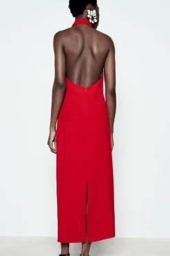 Online VESTIDO MIDI HALTER Mujer Vestidos