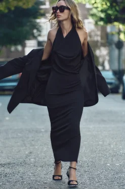 Best VESTIDO MIDI HALTER Mujer Vestidos