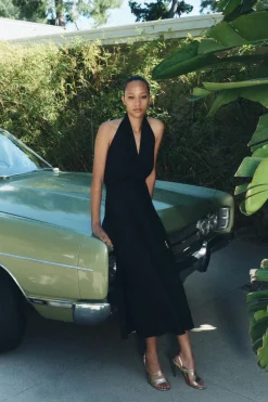 New VESTIDO MIDI HALTER ZW COLLECTION Mujer Vestidos