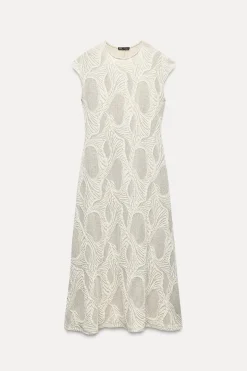 Outlet VESTIDO MIDI JACQUARD Mujer Vestidos