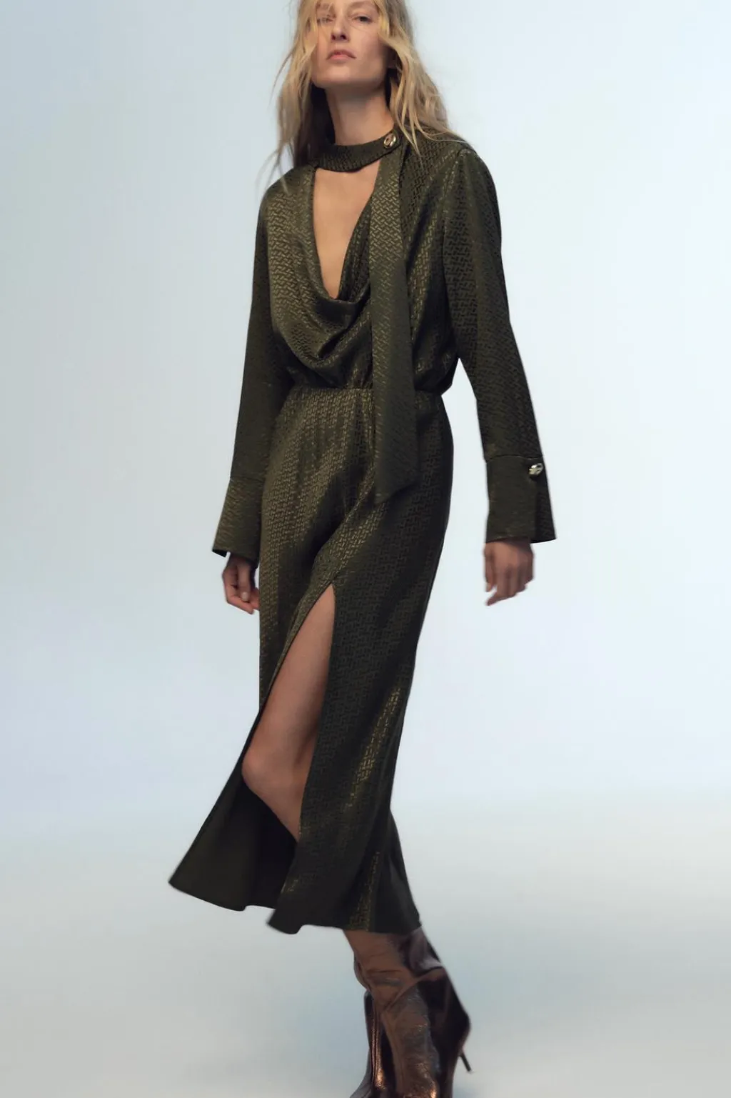 Best VESTIDO MIDI JACQUARD Mujer Vestidos