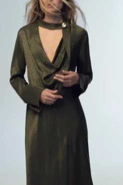 Best VESTIDO MIDI JACQUARD Mujer Vestidos