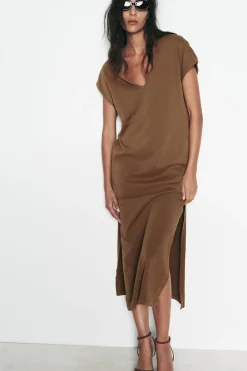 Online VESTIDO MIDI LAVADO Mujer Vestidos