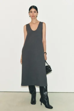 Discount VESTIDO MIDI MANGA SISA Mujer Vestidos