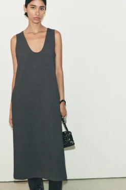 Discount VESTIDO MIDI MANGA SISA Mujer Vestidos