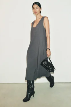 Discount VESTIDO MIDI MANGA SISA Mujer Vestidos