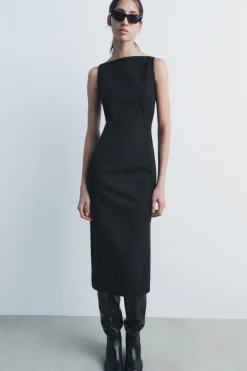 Best VESTIDO MIDI MANGA SISA ZW COLLECTION Mujer Vestidos