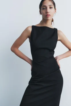 Best VESTIDO MIDI MANGA SISA ZW COLLECTION Mujer Vestidos