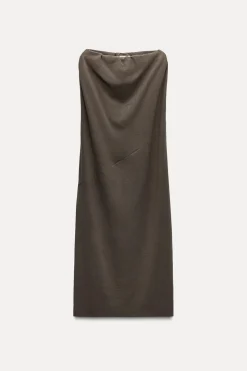 Fashion VESTIDO MIDI MEZCLA LANA ZW COLLECTION Mujer Vestidos