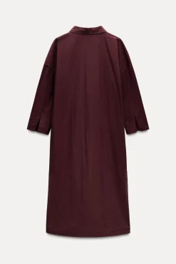 Fashion VESTIDO MIDI PESPUNTES ZW COLLECTION Mujer Vestidos