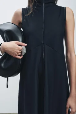 New VESTIDO MIDI PESPUNTES ZW COLLECTION Mujer Vestidos