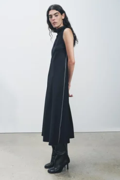 New VESTIDO MIDI PESPUNTES ZW COLLECTION Mujer Vestidos