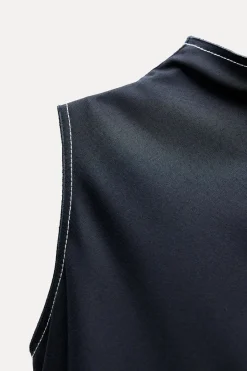 New VESTIDO MIDI PESPUNTES ZW COLLECTION Mujer Vestidos