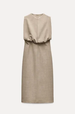 Sale VESTIDO MIDI PLIEGUES ZW COLLECTION Mujer Vestidos