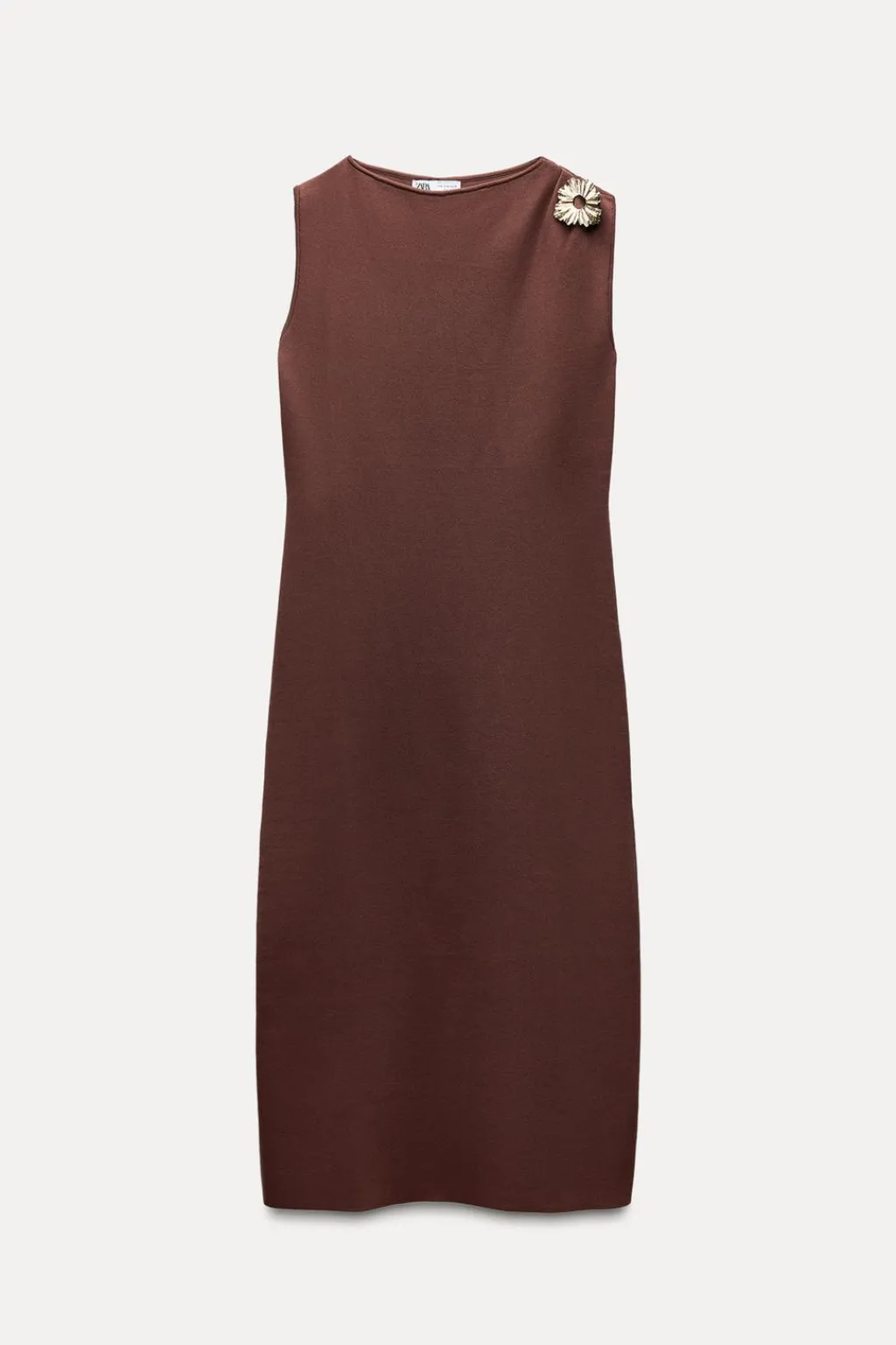 Discount VESTIDO MIDI PUNTO APLIQUE DORADO Mujer Vestidos|Cárdigan / Jerséis