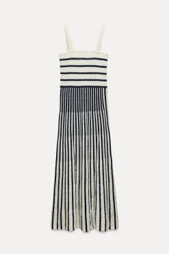 Fashion VESTIDO MIDI PUNTO CORTADO Mujer Vestidos