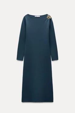 Hot VESTIDO MIDI PUNTO LISO Mujer Vestidos|Cárdigan / Jerséis