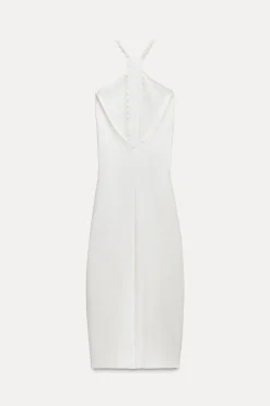 New VESTIDO MIDI PUNTO STRETCH Mujer Vestidos