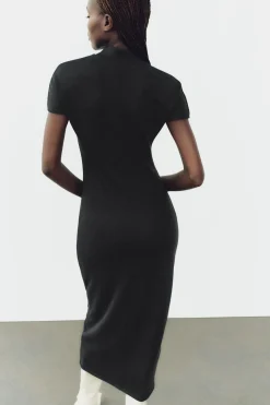 Hot VESTIDO MIDI PUNTO STRETCH Mujer Vestidos