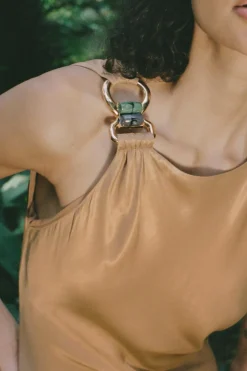 Fashion VESTIDO MIDI SATINADO Mujer Vestidos