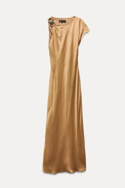 Fashion VESTIDO MIDI SATINADO Mujer Vestidos