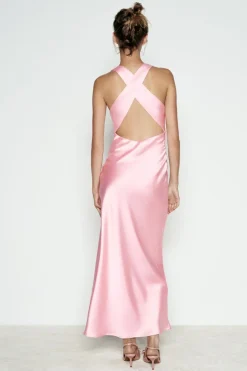 Online VESTIDO MIDI SATINADO Mujer Vestidos