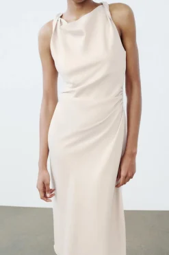 Sale VESTIDO MIDI SATINADO Mujer Vestidos